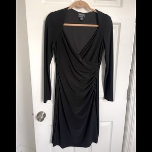 Black V neck dress